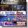 SMRR24012948: Translucent Vinyl Canvas Light Box with Text del Rey Sports, Play It, Bet It, Guaranteed! Advertising Sign for Hotel brand Softmania Ads Dimensions 8.9x1.4 Foot