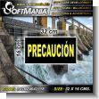 Transparent Acrylic with Reverse Lettering with Text Warning Advertising Material for Hydroelectric Production Plant brand Softmania Ads Dimensions 12.6x6.3 Inches