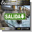 SIGN24042121: Transparent Acrylic with Reverse Lettering with Text Exit Advertising Material for Hydroelectric Production Plant brand Softmania Ads Dimensions 15.7x4.7 Inches