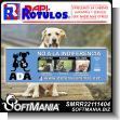 SMRR22111404: Full Color Banner with Tubular Frame with Text Stop Indifference Advertising Sign for Animal Rescue Association brand Rapirotulos Dimensions 9.8x3.3 Foot