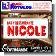 SMRR22112313: Full Color Banner with Metal Holes to Tie with Text Nicole Advertising Sign for Restaurant Bar brand Rapirotulos Dimensions 55.1x23.6 Inches