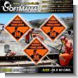 SIGN24050602: Iron Sheet with Full Color Adhesive Vinyl Labeling with Text Men Working 100, 200 and 300 Meters Advertising Material for Construction Company brand Softmania Ads Dimensions 23.6x23.6 Inches