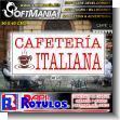 SMRR24012908: Iron Sheet with Cut Vinyl Lettering with Text Italian Cafeteria Advertising Sign for Cafe brand Softmania Advertising Dimensions 35.4x15.7 Inches