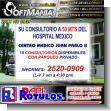 SMRR23100220: Full Color Banner with Tubular Frame with Text Juan Pablo Medical Center Advertising Material for Doctor Office brand Softmania Rotulos Dimensions 78.7x59.1 Inches