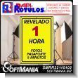 SMRR22110102: Full Color Banner with Metal Holes to Tie with Text Revealed 1 Hour Advertising Sign for Photo Studio brand Rapirotulos Dimensions 27.6x39.4 Inches