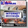 SMRR22112316: Acrylic Light Box with Text Internet and International Calls Advertising Sign for Internet Cafe brand Rapirotulos Dimensions 31.5x11.8 Inches
