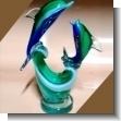CRYSTAL FIGURE OF TWO DOLPHINS 22 CENTIMETERS