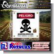 SMRR23102512: Iron Sheet with Full Color Adhesive Vinyl Labeling with Text Agrochemical Danger Advertising Material for Farm brand Softmania Rotulos Dimensions 23.6x23.6 Inches