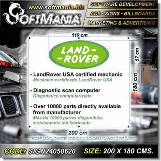 Cut Vinyl Banner with Metal Holes to Tie with Text Land Rover Usa Certified M