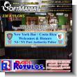 SMRR23082930: Full Color Banner with Metal Holes to Tie with Text Costa Rica Welcomes and Honors Ny Police Advertising Sign for Restaurant Bar brand Softmania Rotulos Dimensions 93.7x21.7 Inches