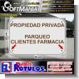 SMRR23100223: Premade PVC 3 Millimeters with Text Parking for Pharmacy Customers Advertising Material for Public Parking brand Softmania Rotulos Dimensions 27.6x17.7 Inches