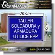 SIGN24042311: Pvc 3 Millimeters with Full Color Printing with Text Welding and Armor Workshop Use Ppe Advertising Material for Hydroelectric Production Plant brand Softmania Ads Dimensions 27.6x19.7 Inches