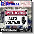 SMRR22101319: White Acrylic 3 Millimeters with Cutting Vinyl Lettering with Text Danger High Voltage Advertising Sign for Industrial Factory of Plastic Products brand Rapirotulos Dimensions 23.6x15.7 Inches