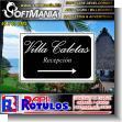 SMRR24012982: Iron Sheet with Full Color Adhesive Vinyl Labeling with Text Villa Caletas, Reception Advertising Material for Hotel brand Softmania Ads Dimensions 36.2x23.6 Inches