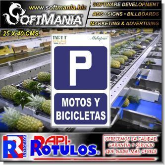 SMRR23090341:    Pvc 3 Millimeters with Full Color Printing with Text Motorcycles and Bicycles Advertising Sign for Fruit Packing Plant brand Softmania Rotulos Dimensions 9.8x15.7 Inches