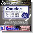 SMRR23051002: Metal Sheet of Iron with Tubular Frame and Cut Vinyl Lettering Double Sided with Text Codelec High Intensity Lighting and Electrical Equipment Advertising Sign for Appliances Store brand Softmania Advertising Dimensions 48x24 Inches