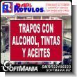 ROTULO PUBLICITARIO ADHESIVO GRAFICA DE PISO CON TEXTO TRAPOS CON ALCOHOL, TI