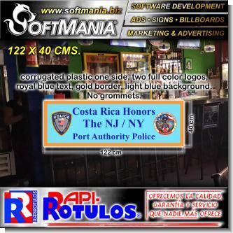 ROTULO PUBLICITARIO BANNER FULL COLOR CON OJETES DE METAL PARA AMARRAR CON TE