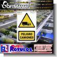 SMRR23090343: Pvc 3 Millimeters with Full Color Printing with Text Danger Trucks Advertising Sign for Fruit Packing Plant brand Softmania Rotulos Dimensions 9.8x15.7 Inches