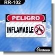 RR-102: ROTULO PREFABRICADO - PELIGRO INFLAMABLE
