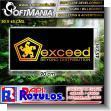 SMRR23100118: Transparent Acrylic with Reverse Lettering with Text Exceed Beyond Distribution Advertising Sign for Medical Supplies Distributor brand Softmania Rotulos Dimensions 35.4x17.7 Inches