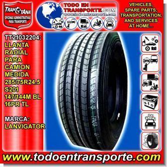 Lee el articulo completo LLANTA RADIAL PARA VEHICULO CAMION MARCA LANVIGATOR  MEDIDA 285/75R24.5  S201 147/144M BL 16PR TL Lee el articulo completo LLANTA RADIAL PARA VEHICULO CAMION MARCA LANVIGATOR  MEDIDA 285/75R24.5  S201 147/144M BL 16PR TL