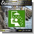Transparent Acrylic with Reverse Lettering with Text Shower Pictogram Advertising Material for Hydroelectric Production Plant brand Softmania Ads Dimensions 7.9x7.9 Inches