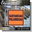 Transparent Acrylic with Reverse Lettering with Text Hazardous Substances Advertising Material for Hydroelectric Production Plant brand Softmania Ads Dimensions 7.9x7.9 Inches