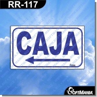 RR-117:    Rotulo Prefabricado - CAJA FLECHA IZQUIERDA