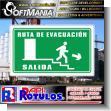 SMRR23082919: Pvc 3 Millimeters with Full Color Printing with Text Exit Evacuation Route Advertising Sign for Food Factory brand Softmania Rotulos Dimensions 19.7x11.8 Inches
