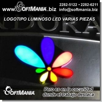 Logotipo Luminoso LED con Varias Piezas Luminosas