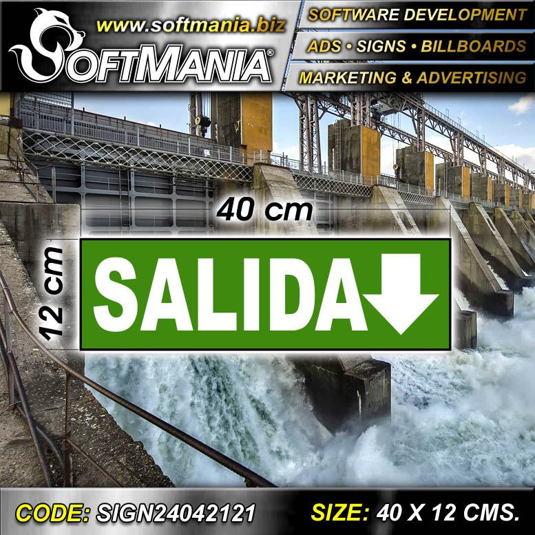 Read full article Transparent Acrylic with Reverse Lettering with Text Exit Advertising Material for Hydroelectric Production Plant brand Softmania Ads Dimensions 15.7x4.7 Inches