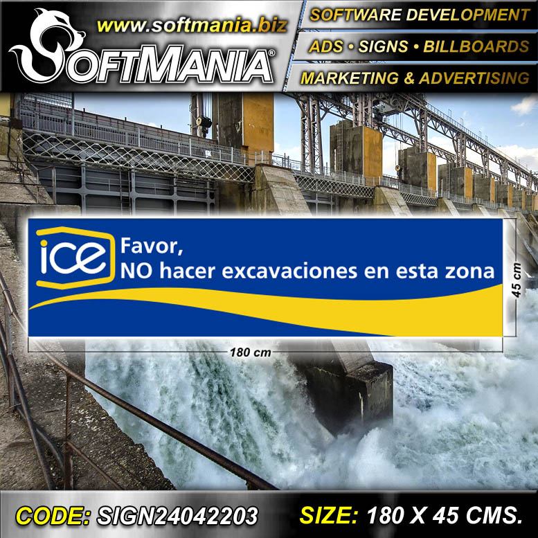 Read full article Iron Sheet with Full Color Adhesive Vinyl Labeling with Text Please Do not Excavate in This Area. Advertising Material for Hydroelectric Production Plant brand Softmania Ads Dimensions 70.9x17.7 Inches