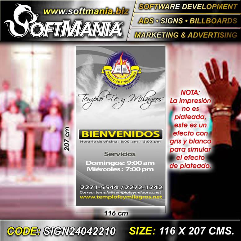 Read full article Cut Vinyl Banner with Metal Holes to Tie with Text Welcome and Service Hours Advertising Sign for Church brand Softmania Ads Dimensions 45.7x81.5 Inches