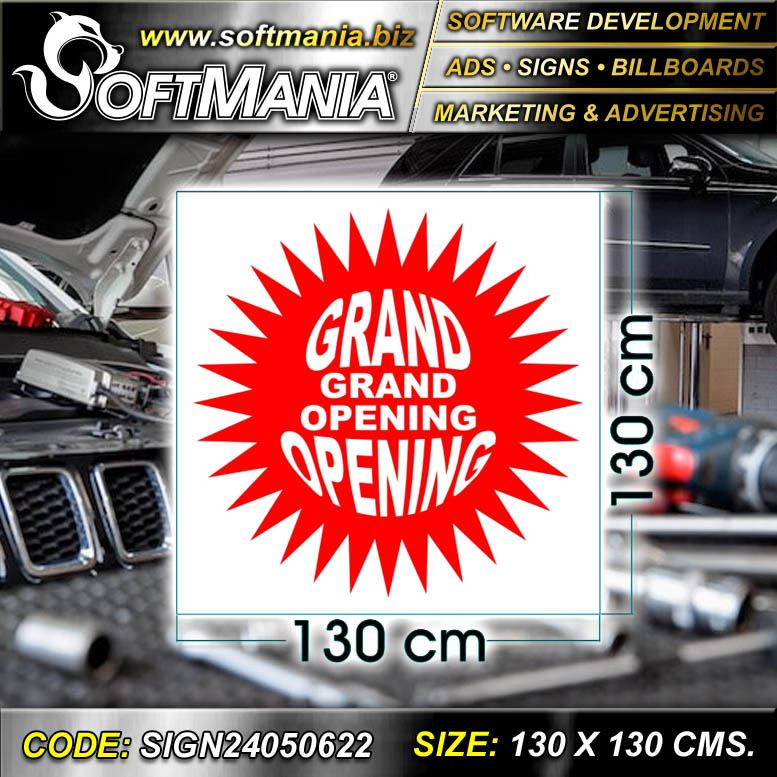 Read full article Cut Vinyl Banner with Metal Holes to Tie with Text Grand Opening Advertising Sign for Mechanical Workshop brand Softmania Ads Dimensions 51.2x51.2 Inches