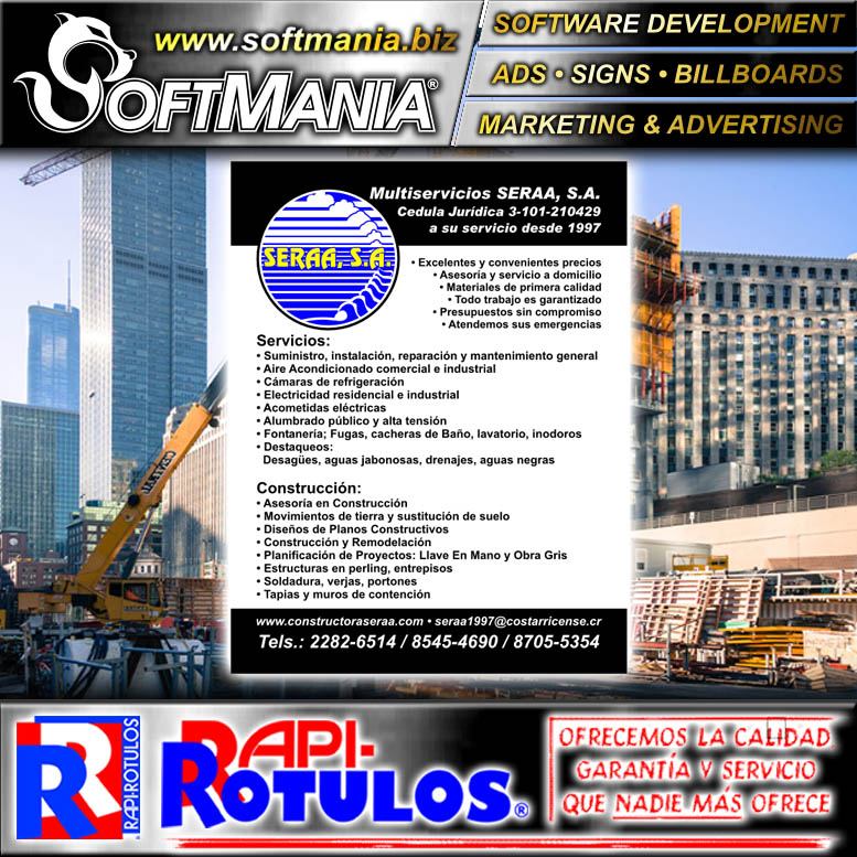 Read full article PROMOTIONAL FLYER LASER PRINTING WITH UV LAMINATION ON COATED PAPER WITH TEXT MULTISERVICES SERAA ADVERTISING SIGN FOR CONSTRUCTION COMPANY BRAND SOFTMANIA ADVERTISING DIMENSIONS 4.3X5.5 INCHES