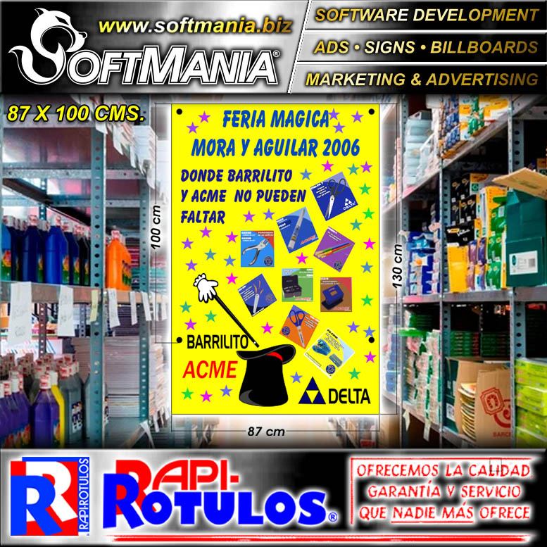 Lee el articulo completo Rotulo Publicitario PVC 3 Milimetros con Rotulacion Full Color con Texto Feria Magica Mora y Aguilar para Distribuidora de Suministros de Oficina al por Mayor marca Signs Art de Dimensiones 0.9x1 Metros Lee el articulo completo Rotulo Publicitario PVC 3 Milimetros con Rotulacion Full Color con Texto Feria Magica Mora y Aguilar para Distribuidora de Suministros de Oficina al por Mayor marca Signs Art de Dimensiones 0.9x1 Metros