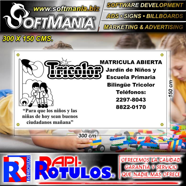 Lee el articulo completo Rotulo Publicitario Banner de Vinil de Corte con Ojetes de Metal para Amarrar con Texto Tricolor Escuela Bilingue para Escuela de Idiomas marca Softmania Rotulos de Dimensiones 3x1.5 Metros Lee el articulo completo Rotulo Publicitario Banner de Vinil de Corte con Ojetes de Metal para Amarrar con Texto Tricolor Escuela Bilingue para Escuela de Idiomas marca Softmania Rotulos de Dimensiones 3x1.5 Metros