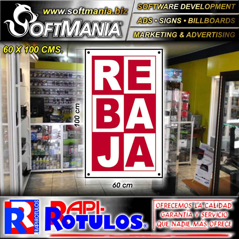 Lee el articulo completo Rotulo Publicitario Banner de Vinil de Corte con Ojetes de Metal para Amarrar con Texto Rebaja para Tienda de Celulares y Electronicos marca Softmania Advertising de Dimensiones 0.6x1 Metros Lee el articulo completo Rotulo Publicitario Banner de Vinil de Corte con Ojetes de Metal para Amarrar con Texto Rebaja para Tienda de Celulares y Electronicos marca Softmania Advertising de Dimensiones 0.6x1 Metros