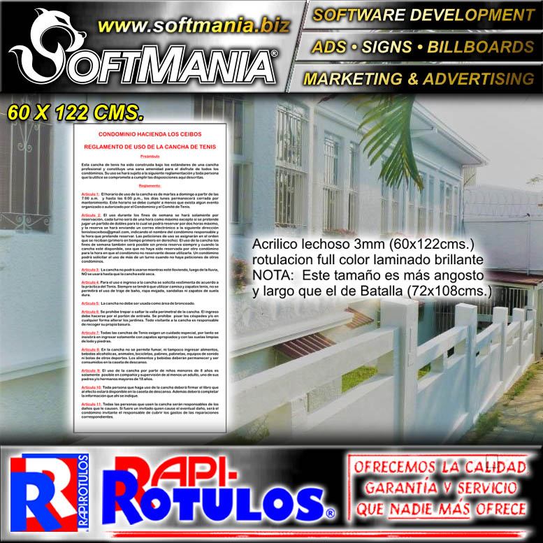 Read full article White Acrylic 3 Millimeters Full Color Printed with Text Costa Rica, Backpackers and Guesthouse with Acrylic Dispenser Advertising Sign for Hotel brand Softmania Advertising Dimensions 23.6x48 Inches